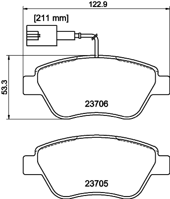 HELLA-PAGID Első fékbetét 8DB355016-071