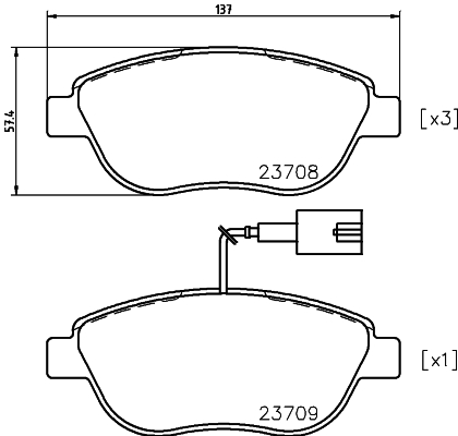 HELLA-PAGID Első fékbetét 8DB355018-831