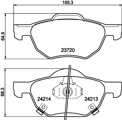 HELLA-PAGID Első fékbetét 8DB355010-831