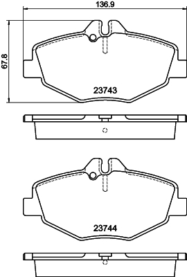 HELLA-PAGID Első fékbetét 8DB355018-731