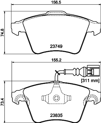 HELLA-PAGID Első fékbetét 8DB355011-621