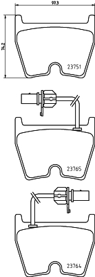 HELLA-PAGID Első fékbetét 8DB355009-191