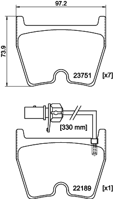 HELLA-PAGID Fékbetét, mind 8DB355023-081_HELP