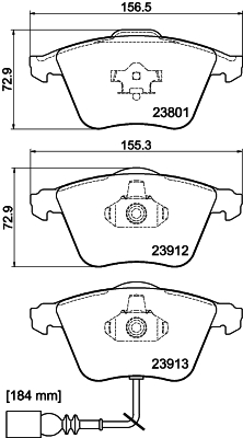 HELLA-PAGID Első fékbetét 8DB355010-351