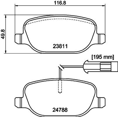 HELLA-PAGID Hátsó fékbetét 8DB355015-571