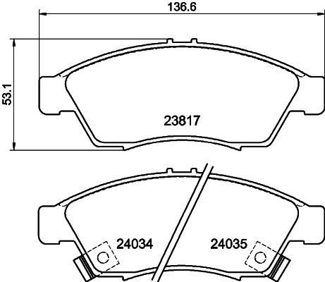 HELLA-PAGID Első fékbetét 8DB355011-081