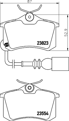 HELLA-PAGID Hátsó fékbetét 8DB355010-781