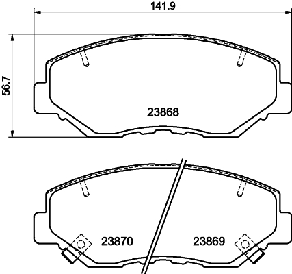 HELLA-PAGID Első fékbetét 8DB355010-231