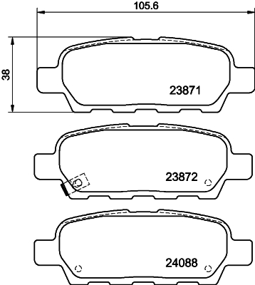 HELLA-PAGID Hátsó fékbetét 8DB355010-241