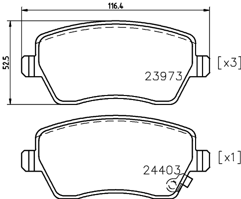 HELLA-PAGID Első fékbetét 8DB355012-301