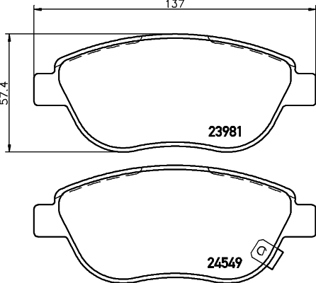 HELLA-PAGID Első fékbetét 8DB355013-371