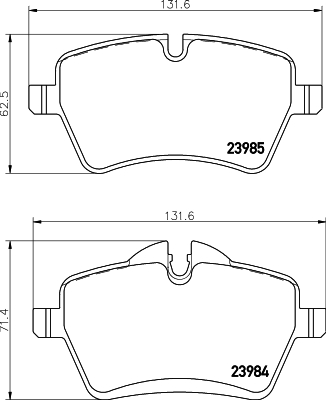 HELLA-PAGID Első fékbetét 8DB355016-041