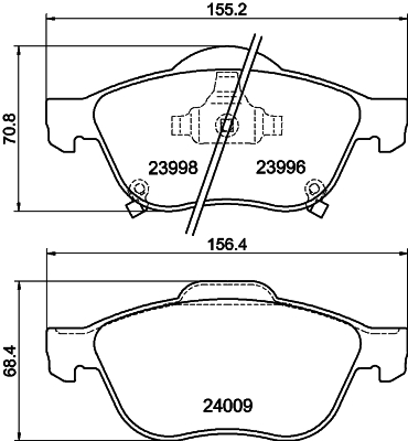 HELLA-PAGID Első fékbetét 8DB355011-041