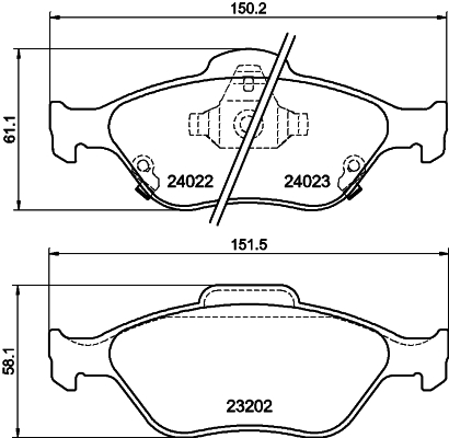 HELLA-PAGID Első fékbetét 8DB355006-721