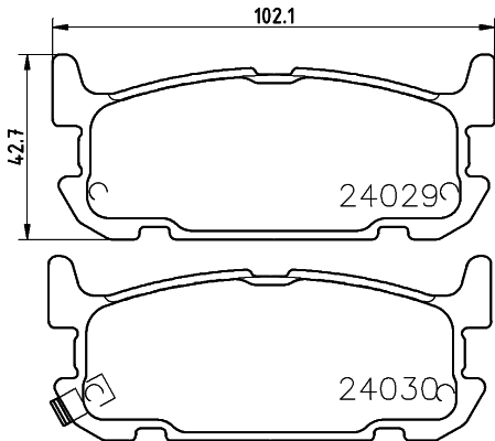 HELLA-PAGID Hátsó fékbetét 8DB355010-931