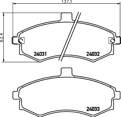 HELLA-PAGID Első fékbetét 8DB355010-481