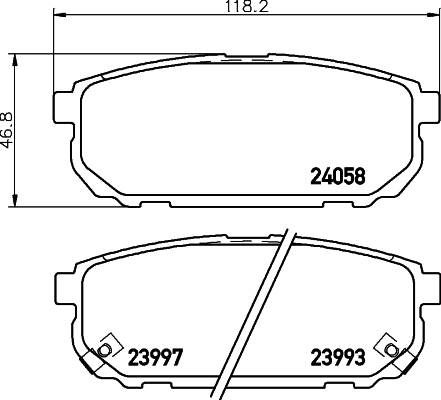 HELLA-PAGID Hátsó fékbetét 8DB355010-871