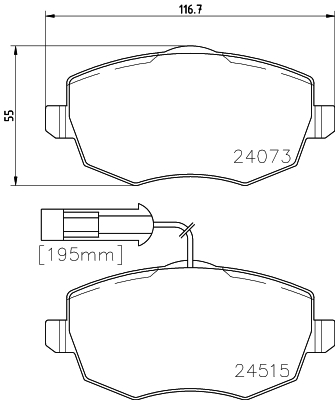 HELLA-PAGID Első fékbetét 8DB355012-861