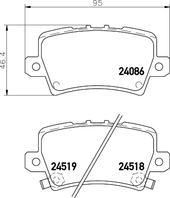 HELLA-PAGID 8DB355006-751 Hátsó fékbetét