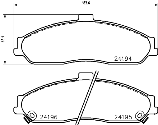 HELLA-PAGID Első fékbetét 8DB355012-561