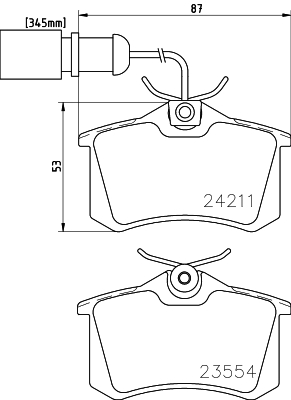 HELLA-PAGID Hátsó fékbetét 8DB355013-131