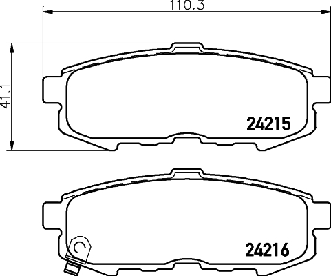 HELLA-PAGID Hátsó fékbetét 8DB355012-021