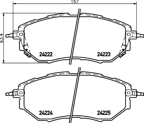 HELLA-PAGID Első fékbetét 8DB355012-031