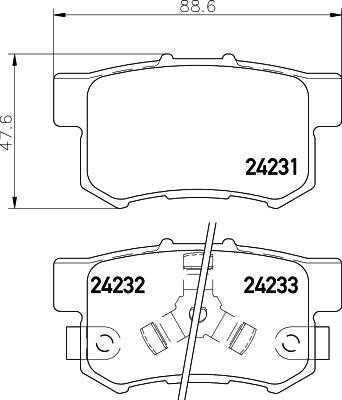 HELLA-PAGID Hátsó fékbetét 8DB355012-061