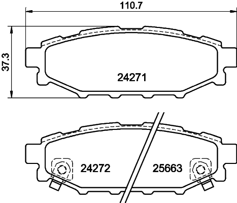 HELLA-PAGID Hátsó fékbetét 8DB355012-261