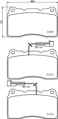 HELLA-PAGID Első fékbetét 8DB355012-291