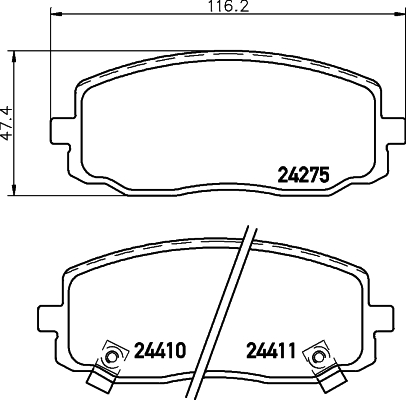 HELLA-PAGID Első fékbetét 8DB355006-571