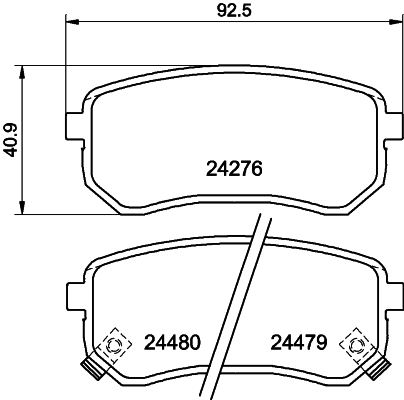 HELLA-PAGID Hátsó fékbetét 8DB355006-581