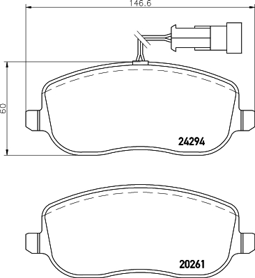 HELLA-PAGID Első fékbetét 8DB355006-761