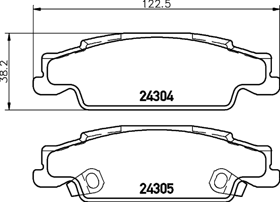 HELLA-PAGID Hátsó fékbetét 8DB355006-801