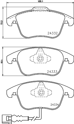 HELLA-PAGID Első fékbetét 8DB355014-031