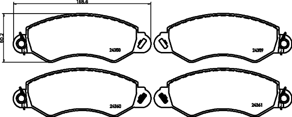 HELLA-PAGID Első fékbetét 8DB355012-431