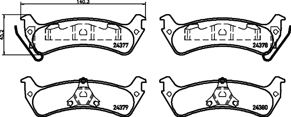 HELLA-PAGID Hátsó fékbetét 8DB355012-491