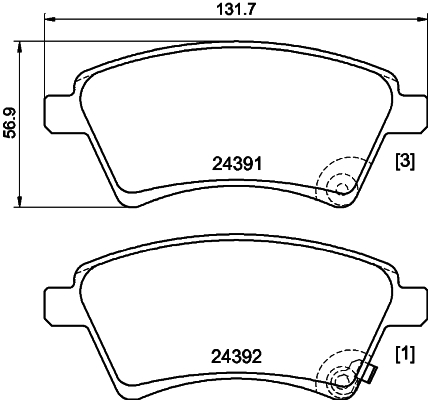 HELLA-PAGID Első fékbetét 8DB355012-511