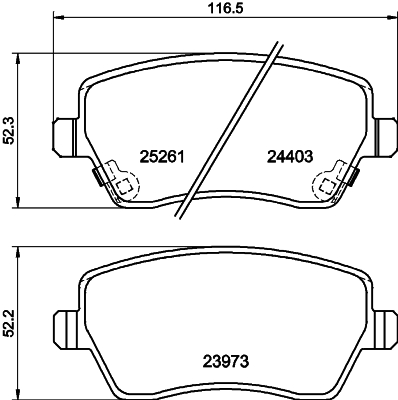 HELLA-PAGID Első fékbetét 8DB355015-981