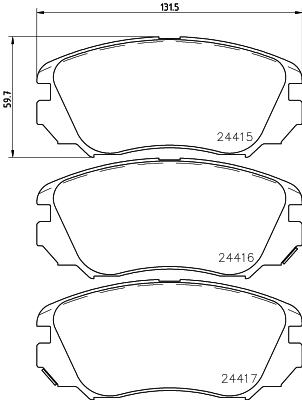 HELLA-PAGID Első fékbetét 8DB355013-051