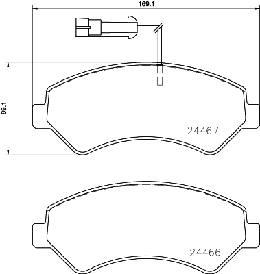 HELLA-PAGID Fékbetét, mind 8DB355023-011_HELP