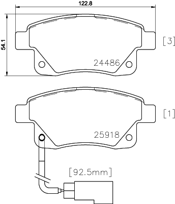 HELLA-PAGID Hátsó fékbetét 8DB355012-781