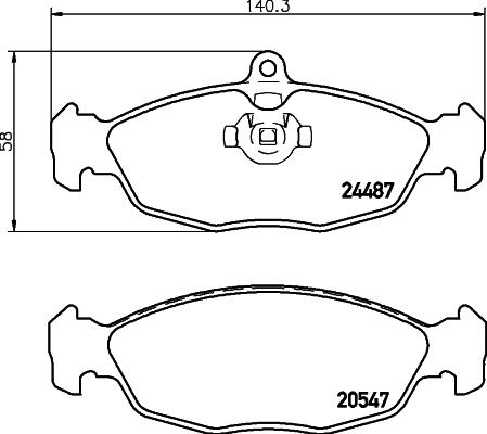 HELLA-PAGID Hátsó fékbetét 8DB355013-031