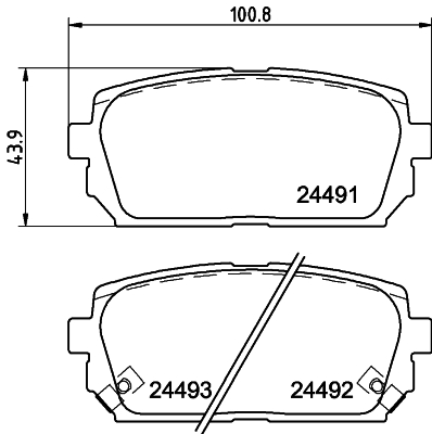 HELLA-PAGID Hátsó fékbetét 8DB355012-971