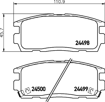 HELLA-PAGID Hátsó fékbetét 8DB355012-951