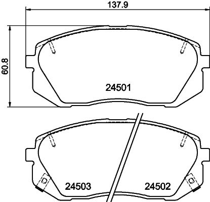 HELLA-PAGID Első fékbetét 8DB355012-961