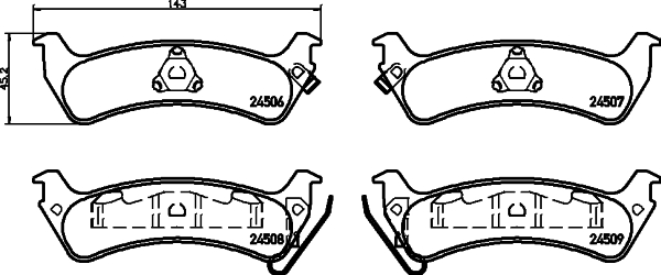 HELLA-PAGID Hátsó fékbetét 8DB355013-091