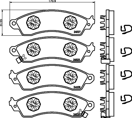 HELLA-PAGID Első fékbetét 8DB355021-031