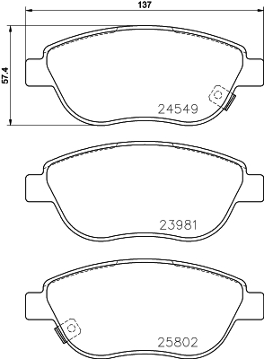 HELLA-PAGID Fékbetét, mind 8DB355020-881_HELP