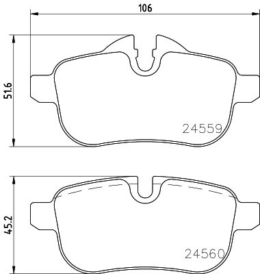 HELLA-PAGID Hátsó fékbetét 8DB355014-621